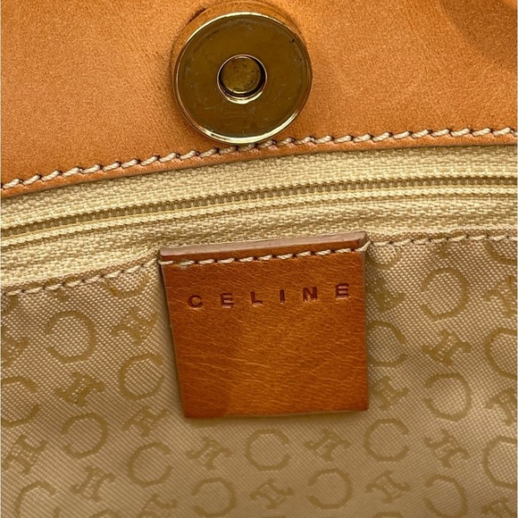 RARE ❤️ Celine Vintage Golden Yellow Suede Leather C Logo Designer Shoulder Bag - Picture 3 of 16